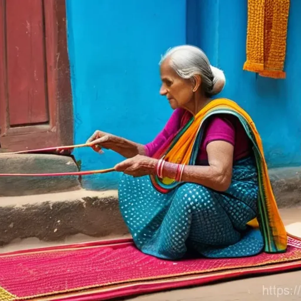 미술 교육과 참여 예술 - **Prompt:** A vibrant depiction of everyday life in Bengal, showcasing traditional folk art. An elde...